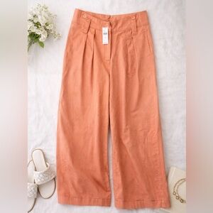 Anthropologie (Tiny Brand) Wide Leg Pleated Trouser Pants, Peach Orange, XL NWT